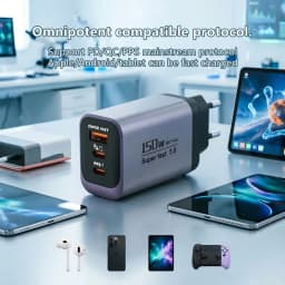 Oneplus 150W EU/US/UK Plug Ultra Fast Charging 3-ports PD USB Type-C Qc 3.0 Super Charge Wall Adapter For Iphone Samsung