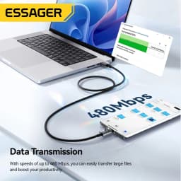 Essager 7A USB Type C Cable 100W Fast Charing For Huawei P90 Mate 60 Honor Oneplus 15 Realme OPPO Digital Display Data Cord Wire