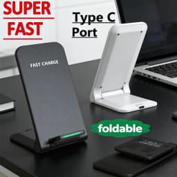 Wireless Charger Stand Pad For iPhone 17 16 15 14 X Pro Max Samsung S24 S23 S22 Xiaomi Fast Charging Station Phone Holder
