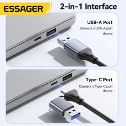 Essager 2-in-1 USB Card Reader SD/TF 4.0 Memory Card Device 312MB/s 2TB Smart Reader for iPhone Samsung Laptop MacBook PC