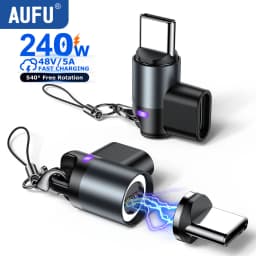 AUFU 9Pin Magnetic Adapter Type C To USB C Fast Charging USB-C Magnet Converter Cable for iPhone 16 MacBook Samsung Xiaomi Lapt