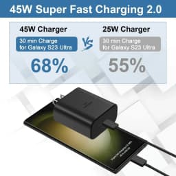 45W PD Super Fast Charger for Samsung for Galaxy S24 Ultra S23 S22 S21 Plus Note10 A54 A34 5A Quick Charging Type C Data Cable