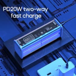 22.5W DIY Battery Charger Case Transparent PD Fast Charging Case Welding For 8PCS 18650 Polymer 20000mAh Battery Charging Box