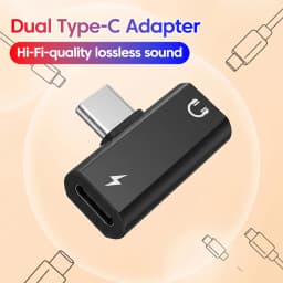2 In 1 USB Type C to 3.5mm Jack Headphone Audio Adapter PD10W Fast Charging Splitter For IPhone15 - 17 Android Phone Accessories