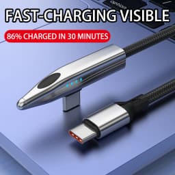 NNBILI High-Speed Train LED Light Fast Charging Data Cable, A-C, 3AC-C65W, 6AC-C240W Cables, Suitable for Huawei OPPO