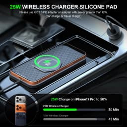 Bonola Silicone Wireless Charger Pad For Samsung S26/25/24/23 Anti Slip 25W Fast Wireless Charging For Car iPhone 17/16/15