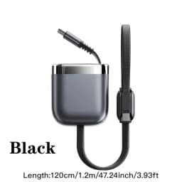 240W PD Retractable USB C to USB C Fast Charging Cable For iPhone Samsung MacBook iPad Xiaomi Phone Tablet Laptop