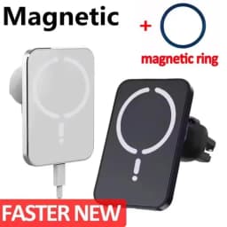 Magnetic Car Wireless Charger Mount 15W Fast Charging For iPhone 12 13 14 15 16 Samsung Qi Phone 360 Rotation Vent Clip No Cable