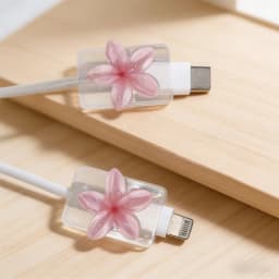 Korean Cute 3D Colorful Floral Charging Cable Protector, Anti-Break Data Cord Winder Organizer Cover Accessories