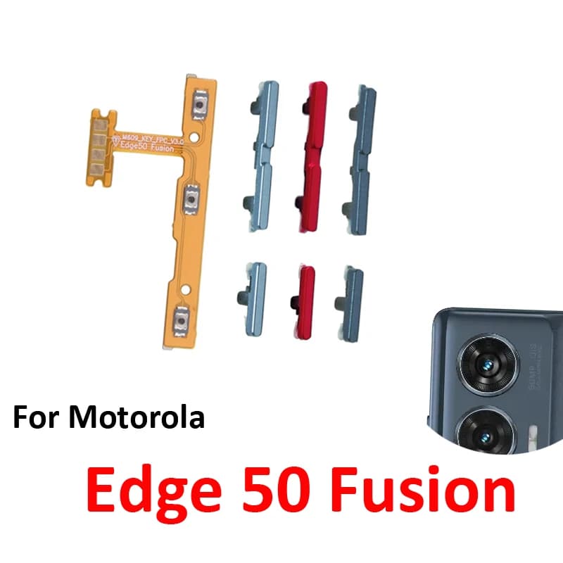 Phone Power Volume Button For Motorola Moto Edge 50 Fusion New On Off Up Down Key Internal Flex Cable Repair Parts Blue