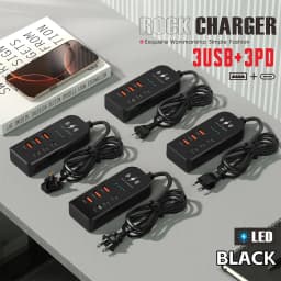 3USB 3Type C Charger Power Strip Universal Fast Charging EU/US Plug Phone Charger Adapter Electric Socket Extension Cable Socket