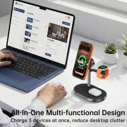 25W MagCold Wireless Charging Stand for iPhone 17 Galaxy S26, Qi2.2 Fast Charger Magnetic Cooling Dock for IWatch/Galaxy Watch 9