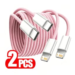 2PCS PD 35W Fast Charge Braided Cable For iPhone 13 14 Pro Max 11 12 mini X XR XS Max 7 8 Plus Quick Charging USB-C Data Cables