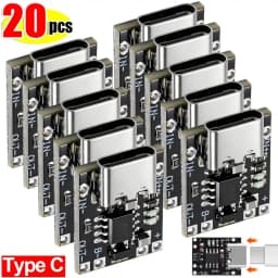 Universal USB Type C Charging Board 3.7V Lithium Battery Charger Board Over Module with Protection Circuit Connectors