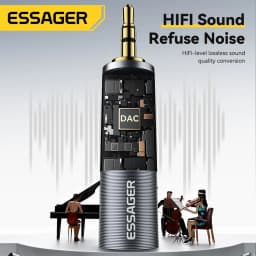 Essager 3.5mm To 6.5mm Audio Jack Adapter Connector 6.5mm Female to 3.5mm Male Audio Connector for Speaker Guitar DVD Sound Card