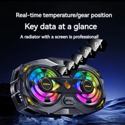 K32 Clip-on Semiconductor Phone Cooler with Digital Display Smart Thermo Dual-core RGB Lights Universal for SmartPhones