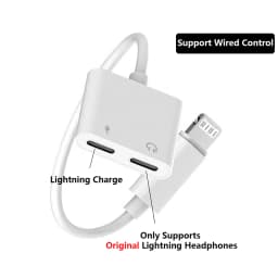 For Lightning to 3.5mm Jack Earphone Adapter Aux Audio Splitter Cable with Charging for iPhone 14 13 12 11 8 7 Pro Max XS XR