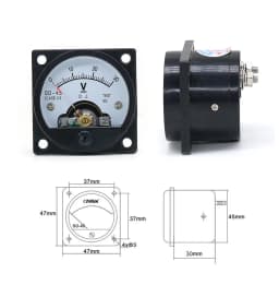SO-45 circular pointer DC voltmeter 5V 10V 15V 20V 25V 30V 50V 100V 300V 500V 1000V Analog panel pointer voltmeter