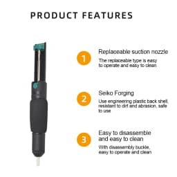 Plastic Powerful Desoldering Pump Suction Tin Vacuum Soldering Iron Desolder Gun Soldering Sucker Pen Removal Hand Welding Tools