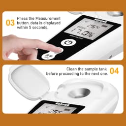 Nohawk Brix Refractometer LCD Digital Brix Meter Rechargeable Sugar Meter for Measuring the Liquid Sugar Content of Fruit Drinks