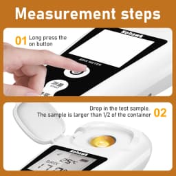 Nohawk Brix Refractometer LCD Digital Brix Meter Rechargeable Sugar Meter for Measuring the Liquid Sugar Content of Fruit Drinks
