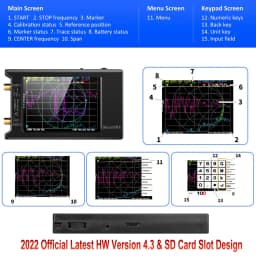 Spectrum Anslyzer NanoVNA-H4 2.8/4" Vector Network Antenna Analyzer 10KHz-1.5GHz MF HF VHF UHF Antenna Tuner Nano VNA NanoVNA-H