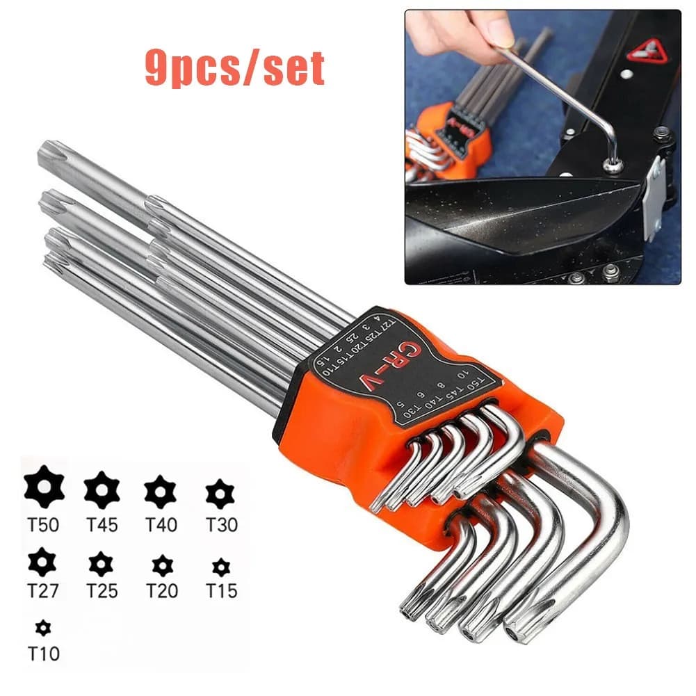 9pcs L-Type Double-End Screwdriver Hex Wrench Set Key Torx Spanner 9 Sizes For Auto Mechanical Repair Hand Tools