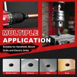 EZARC 5PCS Countersink Drill Bit Set for Metal, 1/4 Inch Hex Shank Countersunk Bits 82 Degree 5 Flute, 1/4” 3/8” 1/2” 5/8” 3