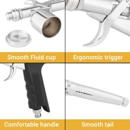 Gravity-Feed Dual-Action Pistol Grip Airbrush Trigger-type Fan Spray Air Brush 0.3mm/0.5mm 15CC Fluids Cups For Car Model DIY