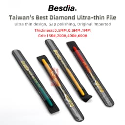 Ultra Thin Diamond Flat File 0.5/0.8/1mm Thickness 150/200/400/600# Grit Hand Assorted File Knife For Grinding Jade Mold Etc