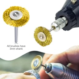 XCAN 45pcs Steel Wire Brass Wheel Cup Brush Set 3mm Shank Polishing Brush Mini Drill Rust Removal for Dremel Rotary Tool