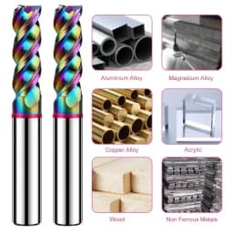 SHAZAM TGP-HRC60 3-Flute Color Circle DLC-Coating Tungsten Steel Carbide Aluminum Flat End Endmills CNC Machining Milling Cutter
