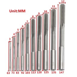 3-12mm HSS Machine Reamer Set H7 Straight Shank Milling Chucking Reamer for Metal Steel Aluminum