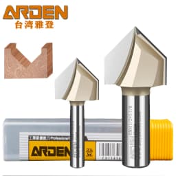 ARDEN Carbide 90 Degree V Bit 1/4" 1/2" Shank V-groove Slotting Router Bit Woodworking Chamfering 3D Engraving for MDF Hardwood