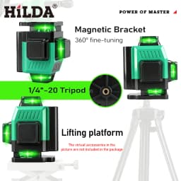 HILDA 16/12 Lines Laser Level Green Line SelfLeveling 360 Horizontal And Vertical Super Powerful Laser Level Green Beam