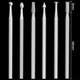6pcs/set 2.35 Handle Tungsten Steel Engraving Cutter Electric Hollow New 204 Threading Machine Olive Core Carving Cut 1.0-2.3mm