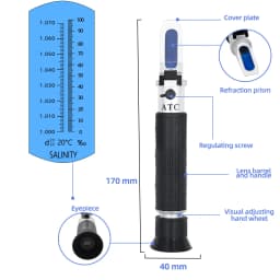 Handheld Salinity Refractometer 0-100% Salinometer 1.000-1.070SG Salinity Seawater Salinometer For Aquarium