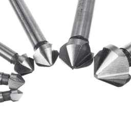 6Pcs HSS Chamfering End Mill Cutter Set 3 Flute Round Shank 6.3-20.5mm Tapered Drill Bit 90 Degree Countersink Deburring Tool