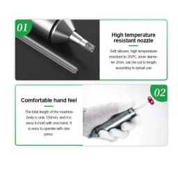 RELIFE RL-084 Pro Strong Suction Aluminum Alloy Desoldering Sucker Powerful Vacuum Suction for PCB Soldering Removal & Repair