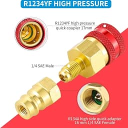 R1234YF to R134A Quick Connector Adapter, Splice Connector Hose Adapter for AC Charging of Automotive Air Conditioner