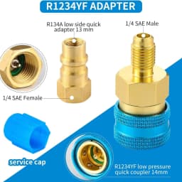 R1234YF to R134A Quick Connector Adapter, Splice Connector Hose Adapter for AC Charging of Automotive Air Conditioner