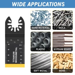 Titanium Oscillating Saw Blades Kits, Metal Cutting,Multitool, Fit Dewalt Bosch Worx, Milwaukee Ryobi, 20 Pcs