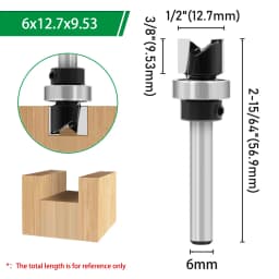 LAVIE 1pc 6mm 1/4"Shank Bearing Straight Router Bit Cutter Milling Cutter Woodworking Tools C06013A