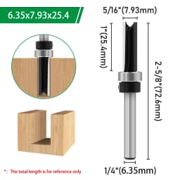 LAVIE 1pc 6mm 1/4"Shank Bearing Straight Router Bit Cutter Milling Cutter Woodworking Tools C06013A