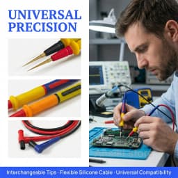 MECHANIC RP15 Multimeter Pen 1000V 20A Probes with Replaceable 0.1/0.2mm Needles Soft Silicone Wire for Electronic Repair