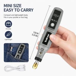 Vakee 16000RPM Rotary Tool, 3.7V USB Rechargeable Mini Grinder Pen, Portable Electric Tool for DIY Craft, Jewelry Makin