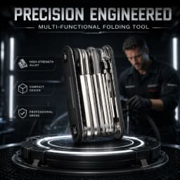 16-in-1 Socket Wrench Set, Non-Slip Rotating Head. Durable Stainless Steel for Home & Car Repairs. Easy & Universal Tool