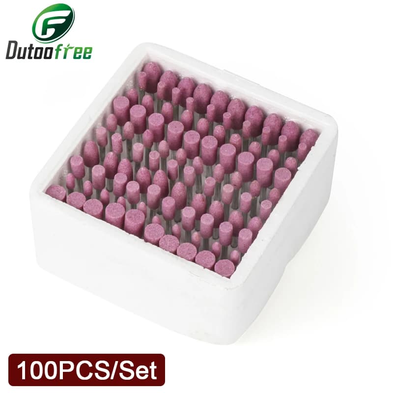 100PCS/Box Assorted Ceramic Mounted Point Grinding Stone Head Wheel 4-10mm For Dremel Drill Rotary Tools 3mm Shank
