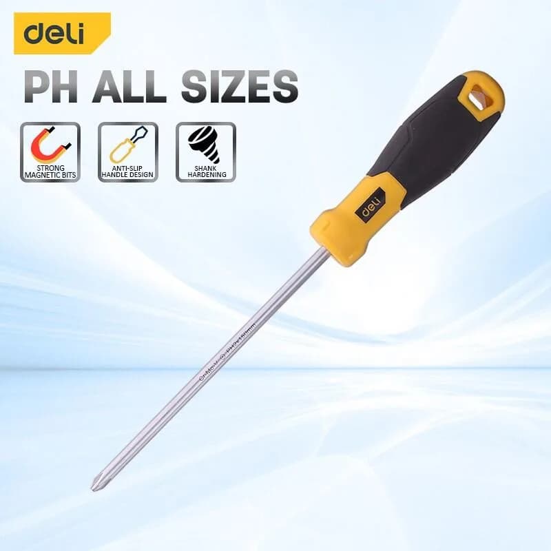 Deli 1 Pcs PH0/PH1/PH2/PH3 Magnetic Philips Screwdriver Household Precision Screw Driver Electrician Portable Repair Hand Tools