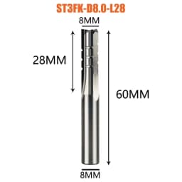 Dreanique 1pc 3 Straight Flutes Carbide Milling Cutter Chipbreaker Woodworking Carving CNC Trimming Slot Bit Plywood
